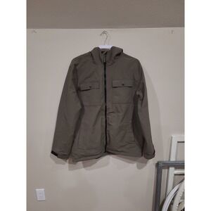 Rugged Exposure Men's SZ Med‎ Light weight hooded Jacket olive green hiking gorp